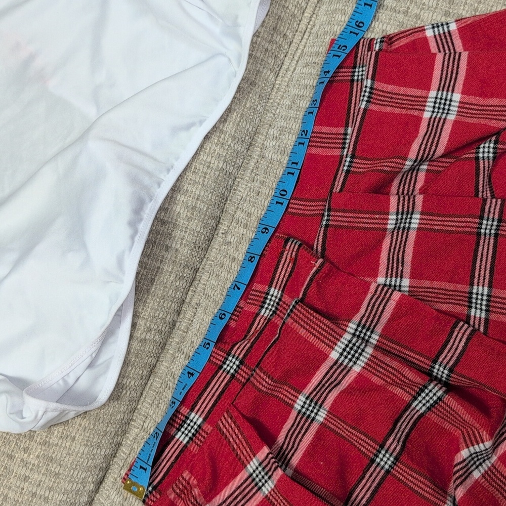 Schoolgirl Crop Top and Plaid Skirt Set - Picture 9 of 9